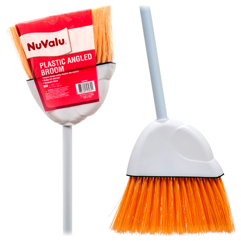 NuValu Plastic Angled Broom (24 Pack)