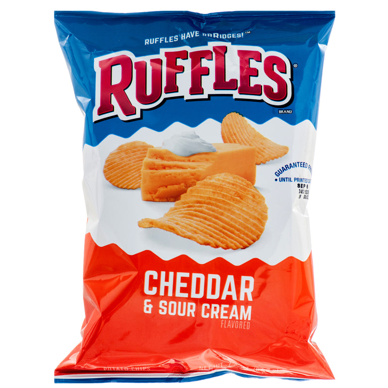 Ruffles Cheddar & Sour Cream Potato Chips, 2.1 oz (24 Pack)