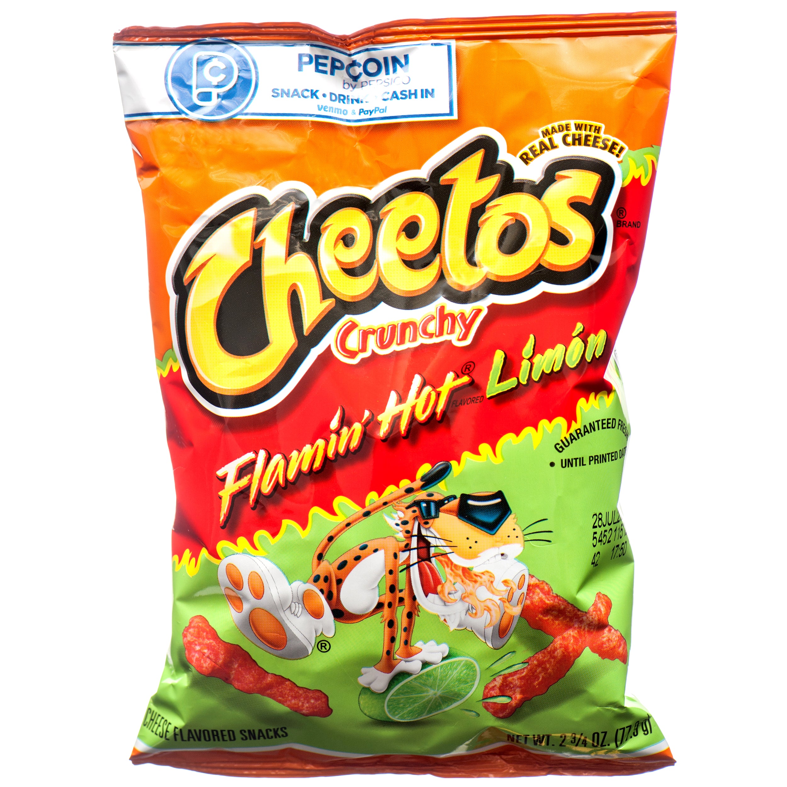 Cheetos Crunchy Flamin Hot Limon Snack, 2.75oz (32 Pack)