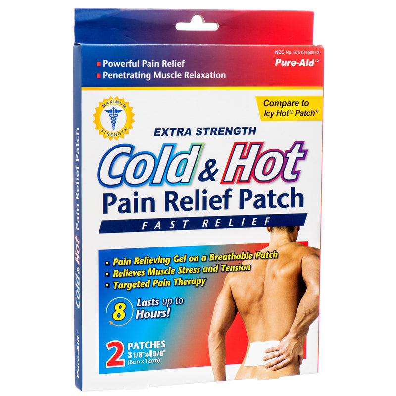 Pure-Aid Cold & Hot Pain Relief Patch 2 Ct (24 Pack)