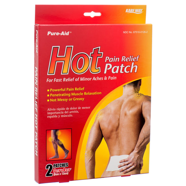Pure-Aid Hot Pain Relief Patch 2 Ct (24 Pack)