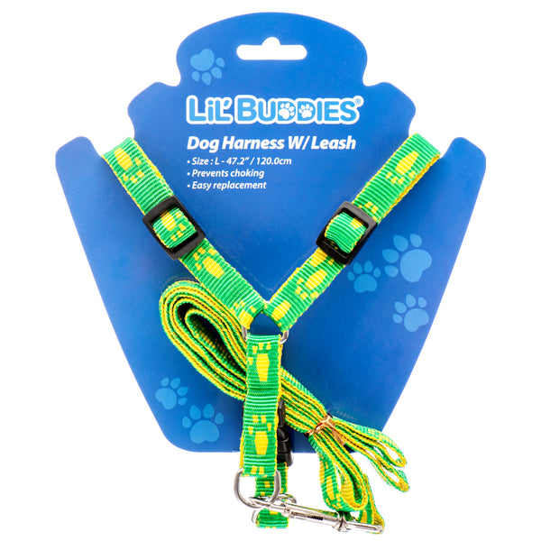 Lil' Buddies Dog Harness w/ Leash, 3.9' (12 Pack)
