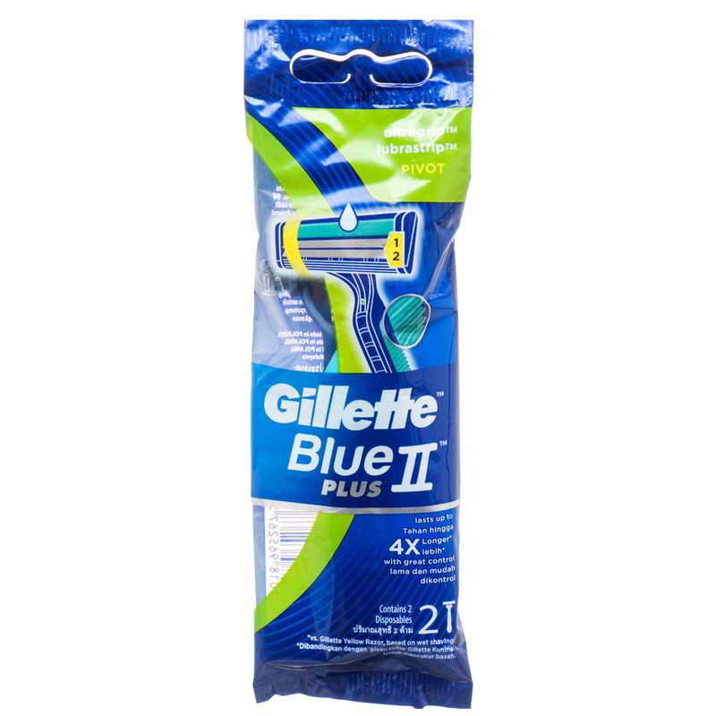 Gillette Blue II Plus Pivot Razors, 2 Count (12 Pack)