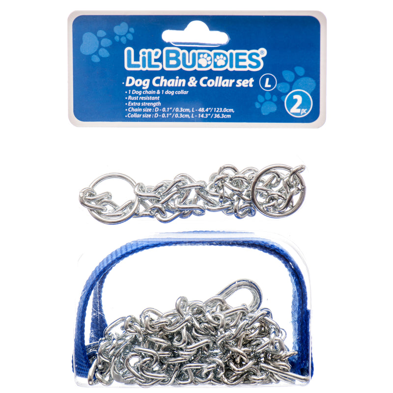 Dog Chain 48" W/Collar 14" Double Blister (24 Pack)