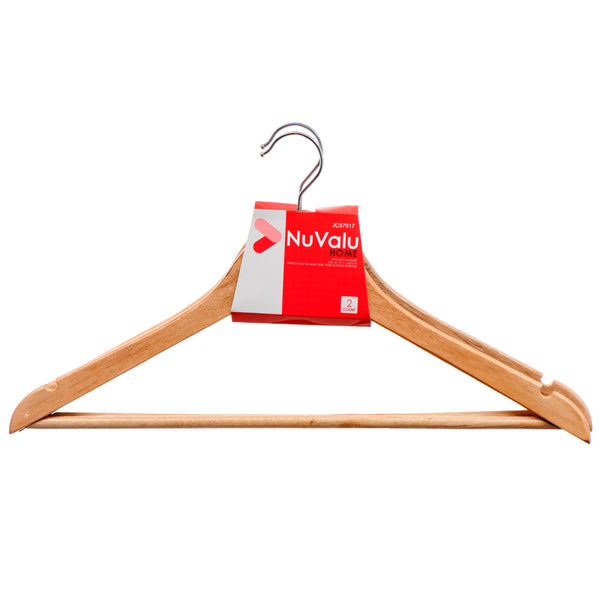 NuValu Wooden Clothes Hangers, 2 Count (24 Pack)