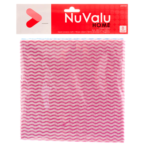 NuValu Multipurpose Cleaning Cloths, 8 Count (24 Pack)