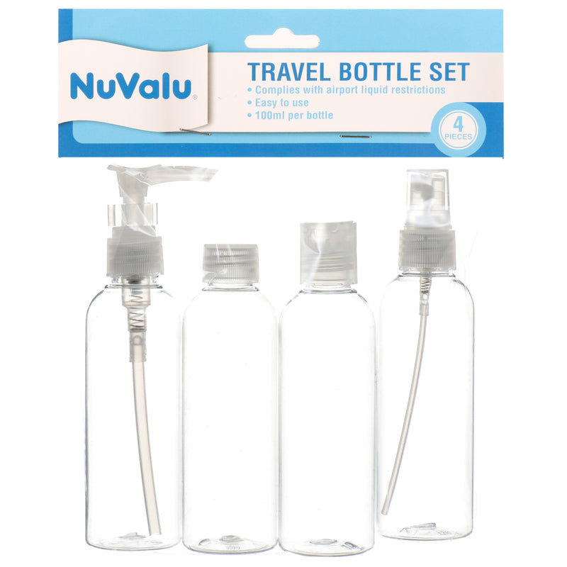 NuValu 4-Piece Travel Bottle Set (24 Pack)