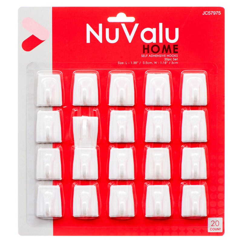 Nuvalu Self Adhensive Hooks 20Pk (24 Pack)