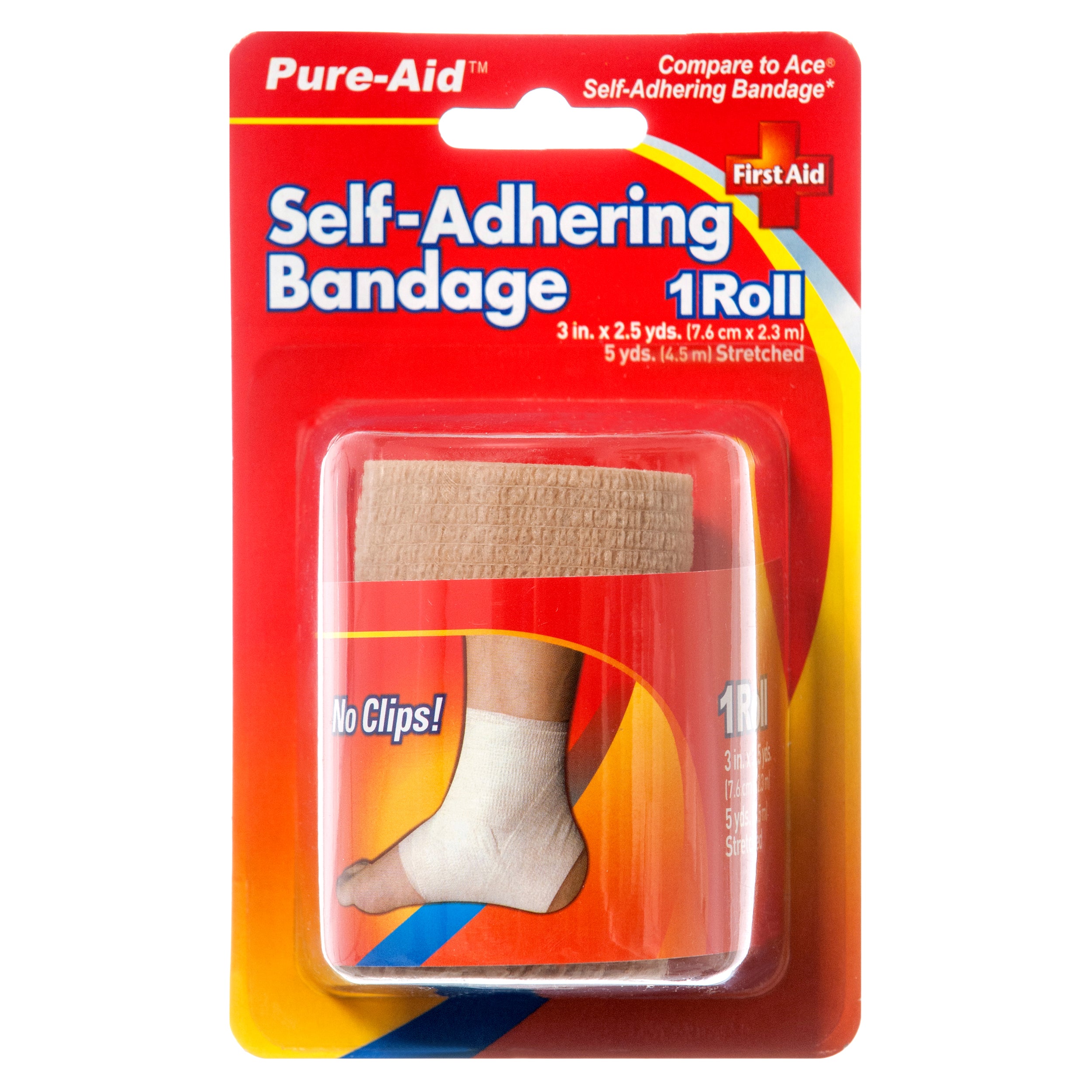 Self-Adhering Bandage 3Inx2.5Yrds #Pure-Aid (24 Pack)