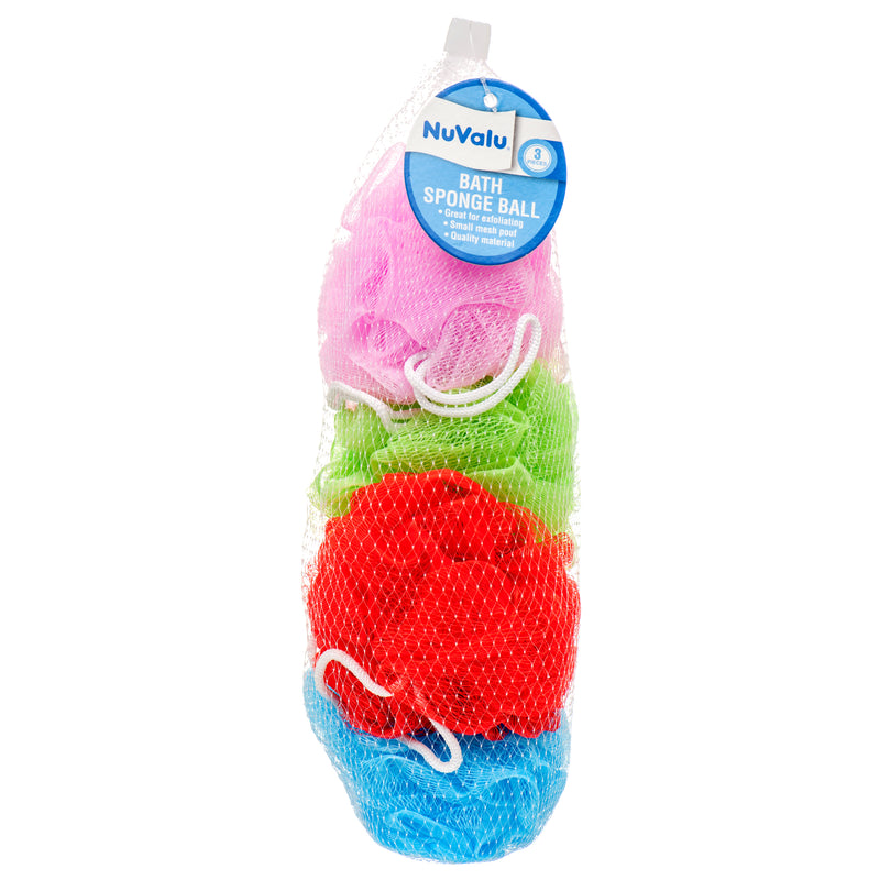 NuValu Bath Sponge Ball, 4 Count (24 Pack)