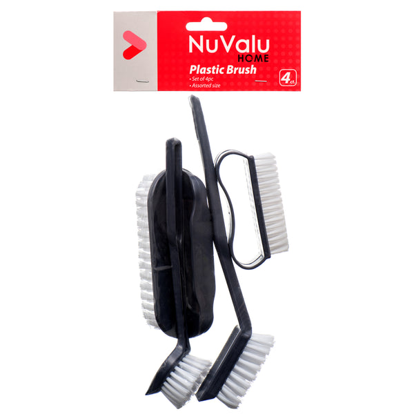 Nuvalu Plastic Brushes Assorted Sizes 4Pcs Set (24 Pack)