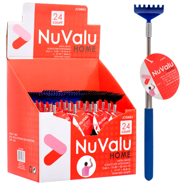 Nuvalu Metal Back Scratcher Extendable In Pdq (24 Pack)