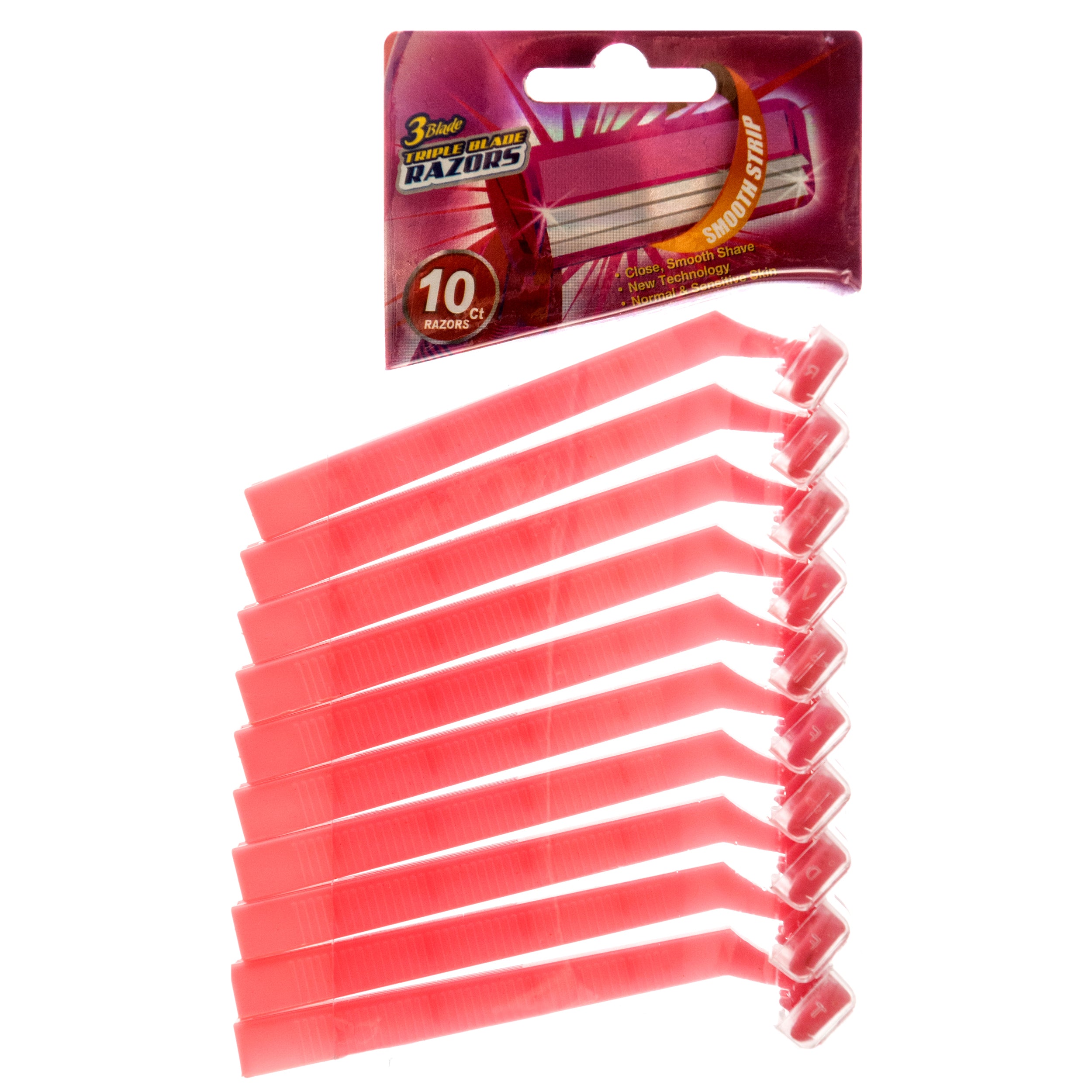 5 blade disposable razors 10 count pink – multi blade razors for smooth hair removal