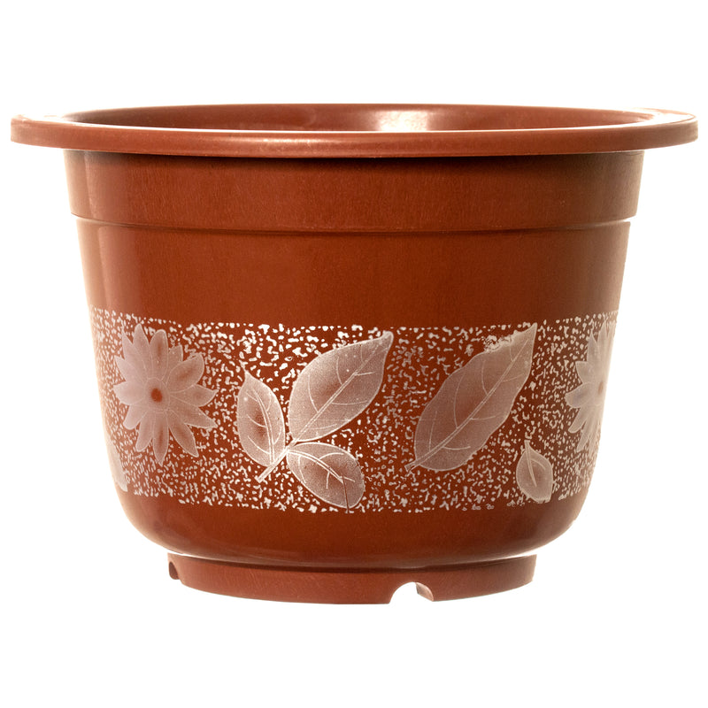 Round Plastic Planter w/ Print (24 Pack)