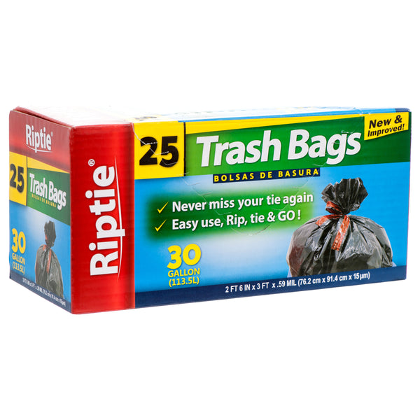 Riptie Trash Bag 30Gal 25Ct#55930 (12 Pack)