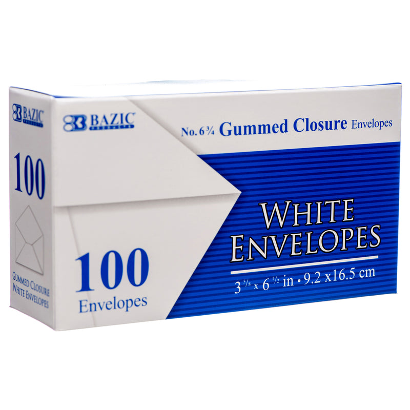 Envelopes w/ Gummed Closure, 100 Count (24 Pack)