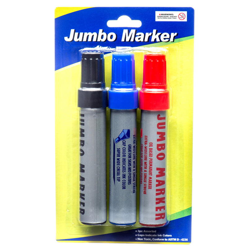 Marker 3Pc Set Jumb Permanent (24 Pack)