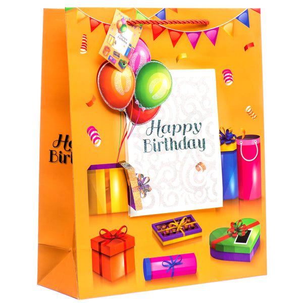 Happy Birthday Gift Bag Asst Design Md (12 Pack)