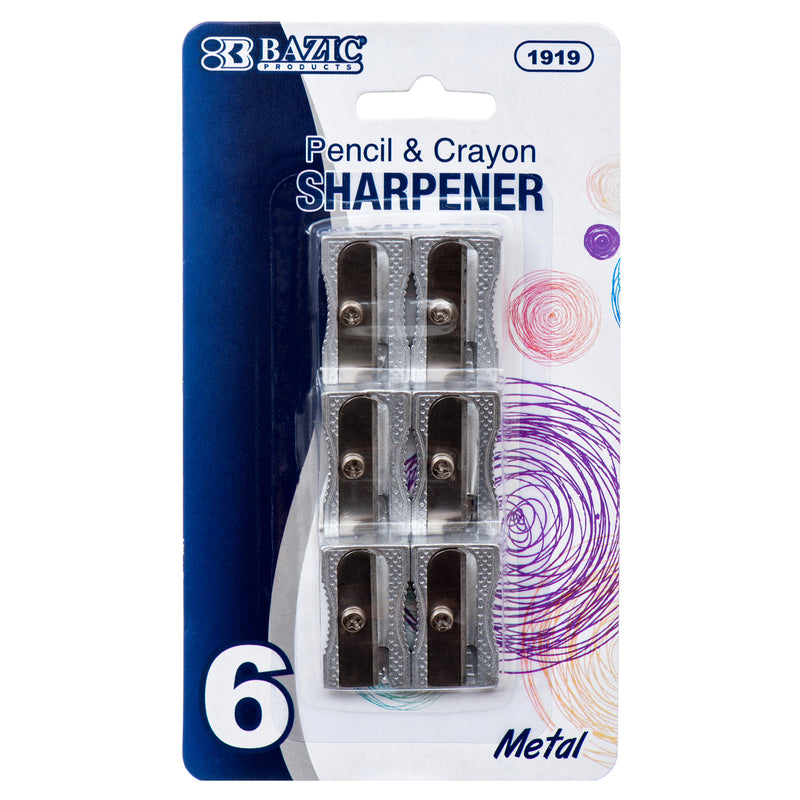 Metal Pencil Sharpener, 6 Count (24 Pack)