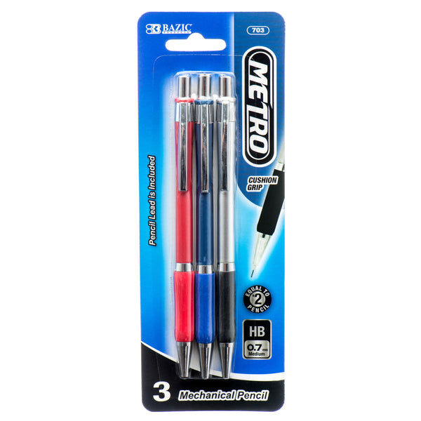 Metro Mechanical Pencils, 0.7mm, 3 Count (24 Pack)