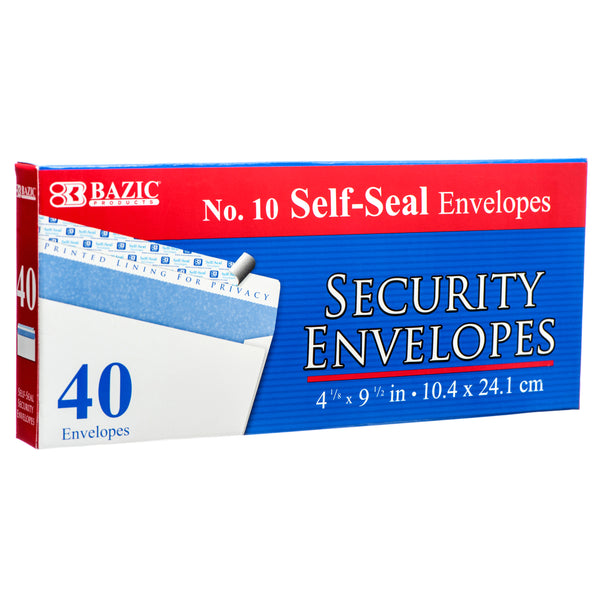 Self-Seal Security Envelope, 40 Count (24 Pack)