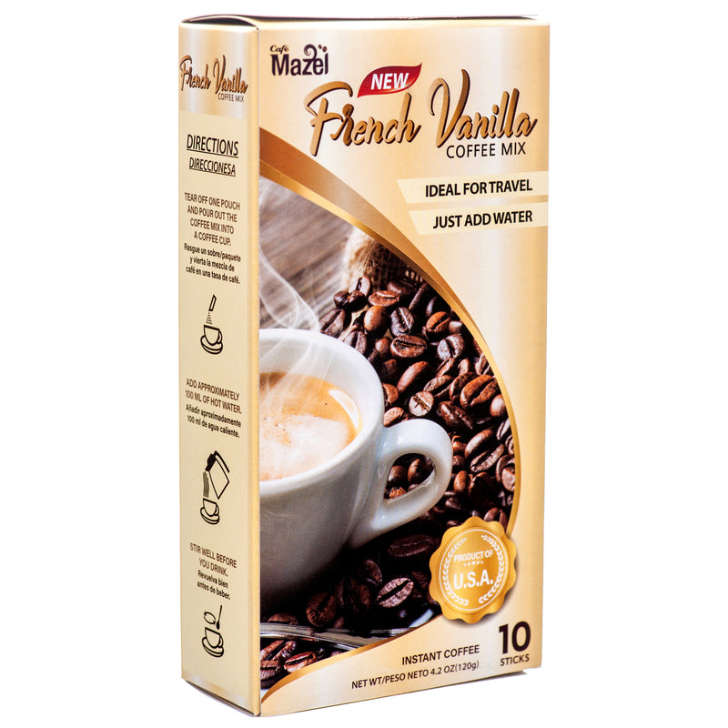 Mazel Instant Coffee, Vanilla, 10 Count (36 Pack)