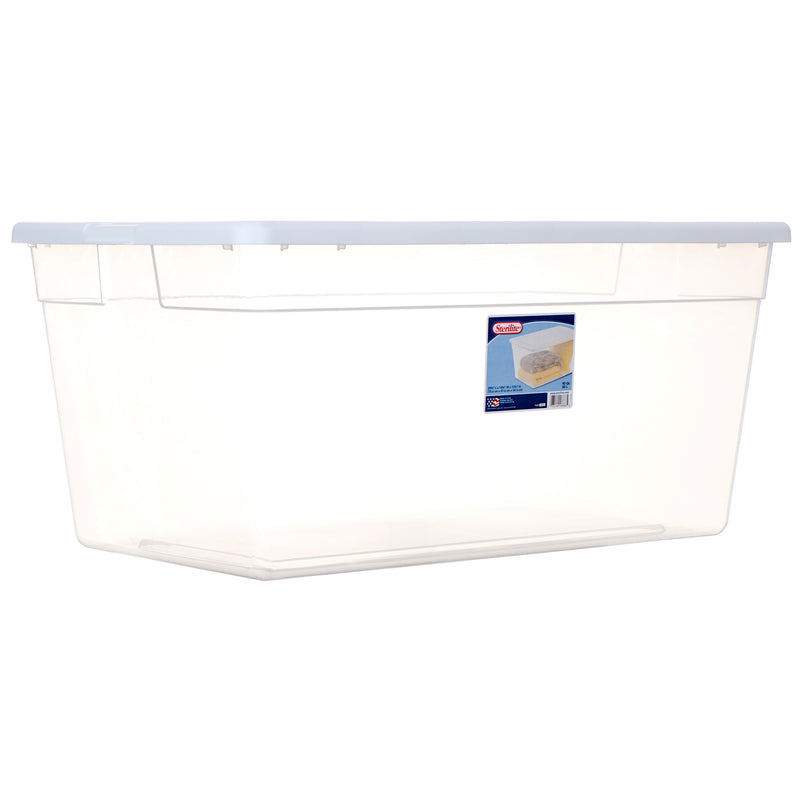 Sterilite Storage Box w/ White Lid, 90 q (4 Pack)