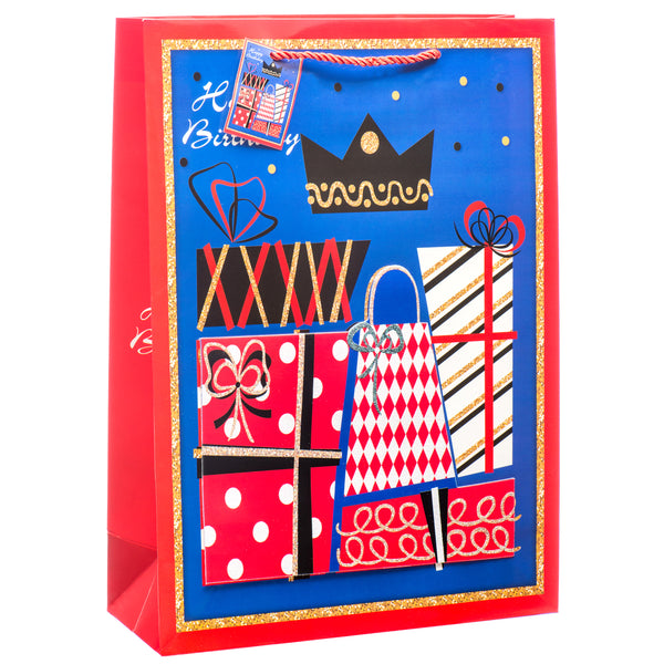 Gift Bag Hppy-Bday Lg Asst Designs #6157 (12 Pack)
