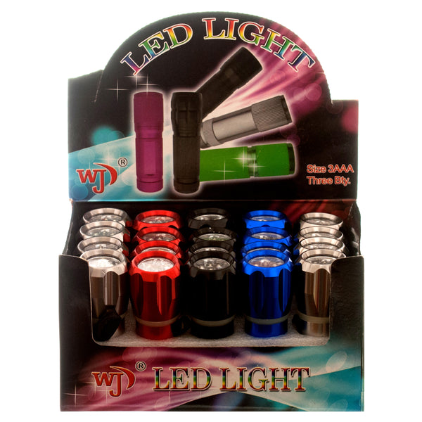 Flashlight 9 Led Deluxe W/Asst Clrs #090120 (20 Pack)