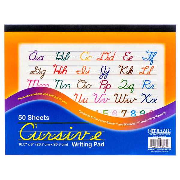 Cursive Writing Pad, 50 Sheets (48 Pack)