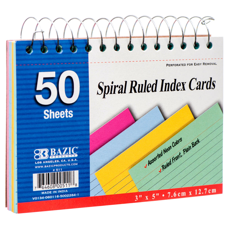 Spiral Ruled Index Cards, 50 Count (36 Count)