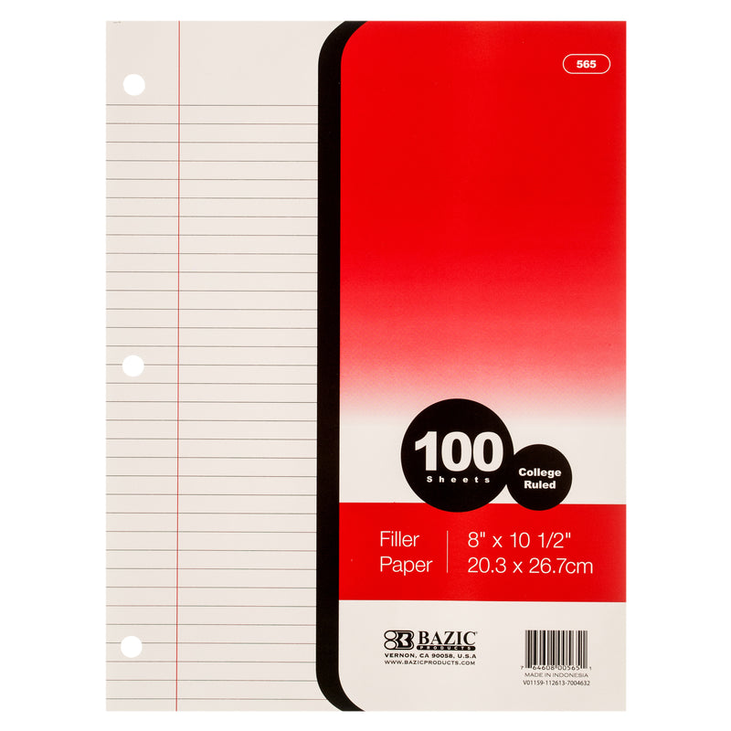 College Rule Filler Paper, 100 Count (36 Pack)