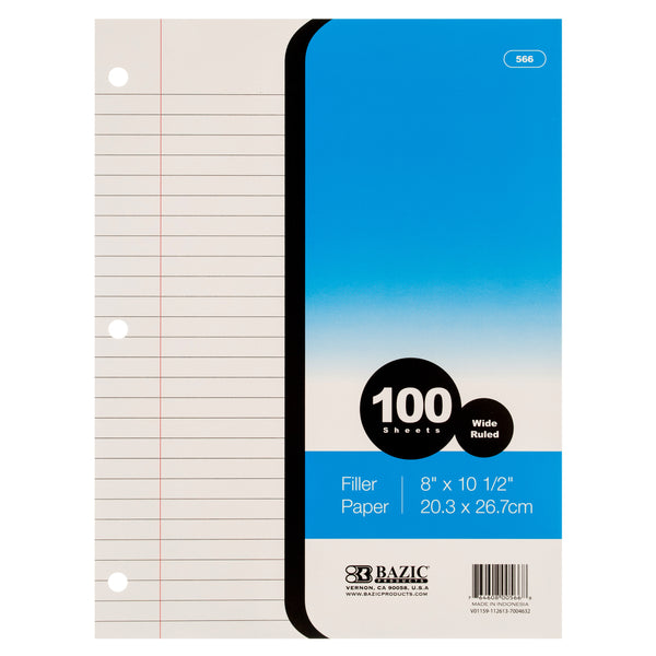 Wide Rule Filler Paper, 100 Sheets (36 Pack)
