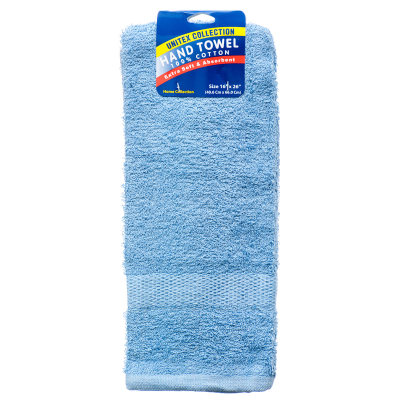 Hand Towel 16" X 26" Cotton W/Asst Clr