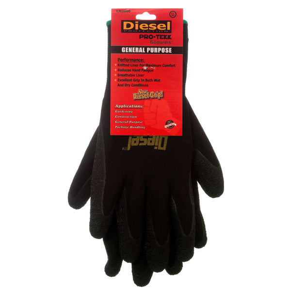 Diesel Latex Glove Pair w/ Crinkle, X-Large (12 Pack)