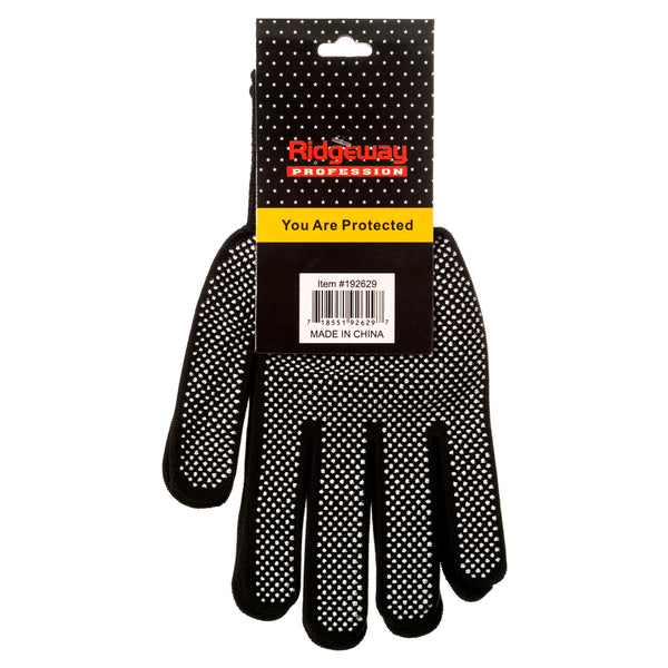 Glove Black Dotted/Stretchable (12 Pack)