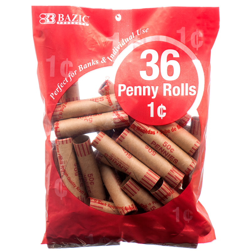 Penny Coin Wrapper, 36 Count (50 Pack)