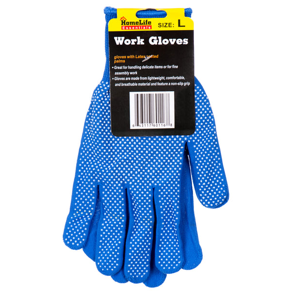 Gloves Pvc Dotted Palm Blue Lg (12 Pack)