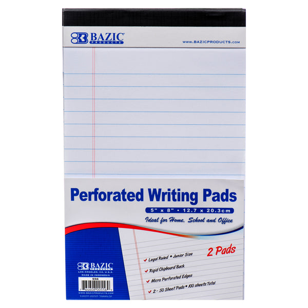 White Perforated Legal Pad, 2 Count (24 Pack)