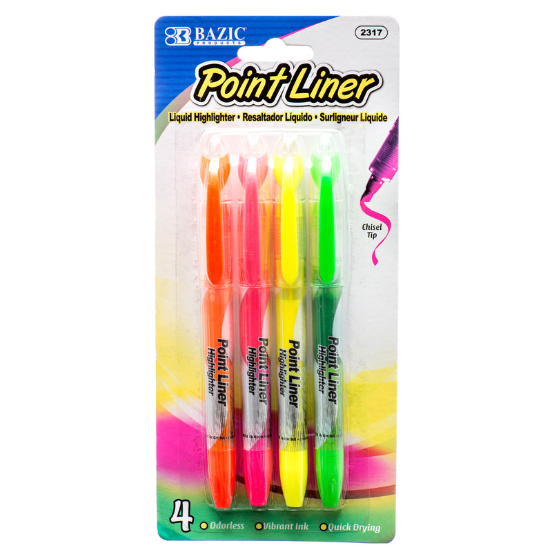 Highlighter Pens, 4 Count (24 Pack)