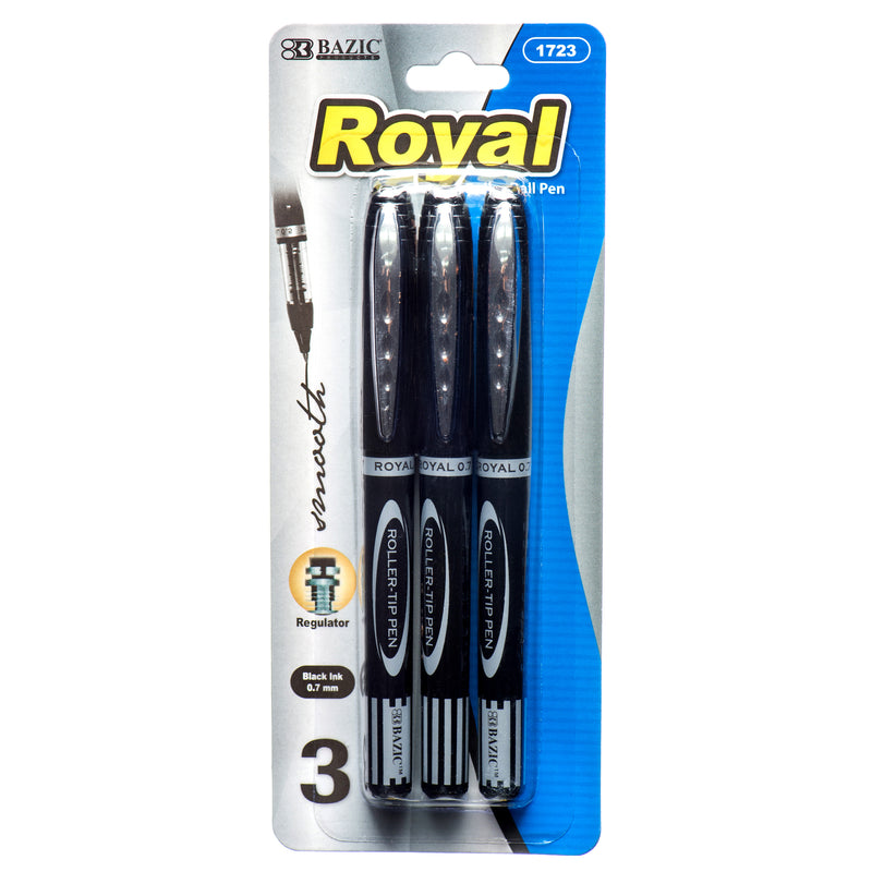 Roller Pens, Black, 3 Count (24 Pack)