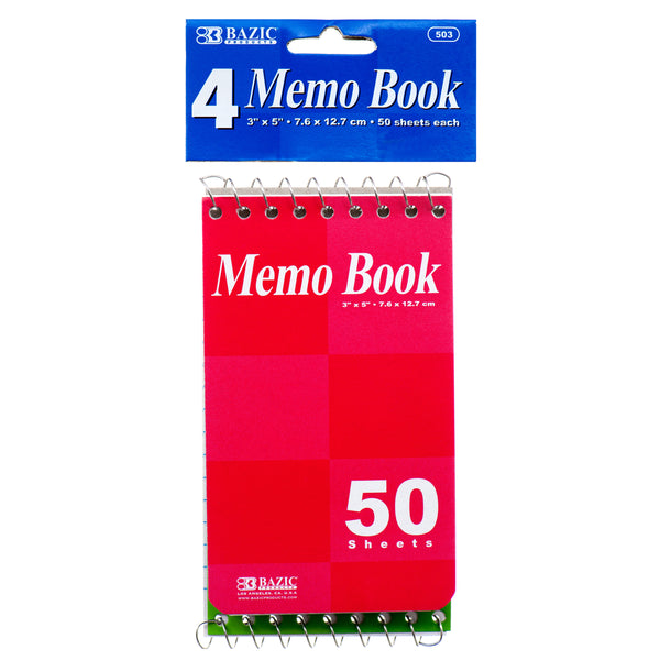 50-Sheet Memo Book, 4 Count (24 Pack)