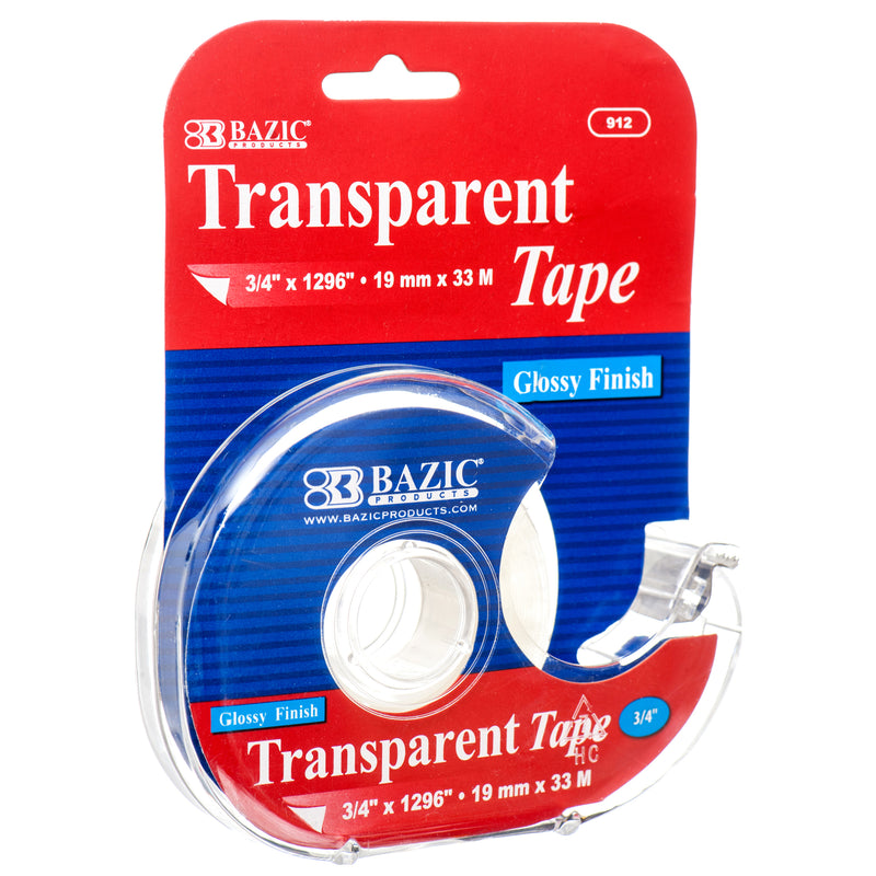 Transparent Tape & Dispenser (24 Pack)