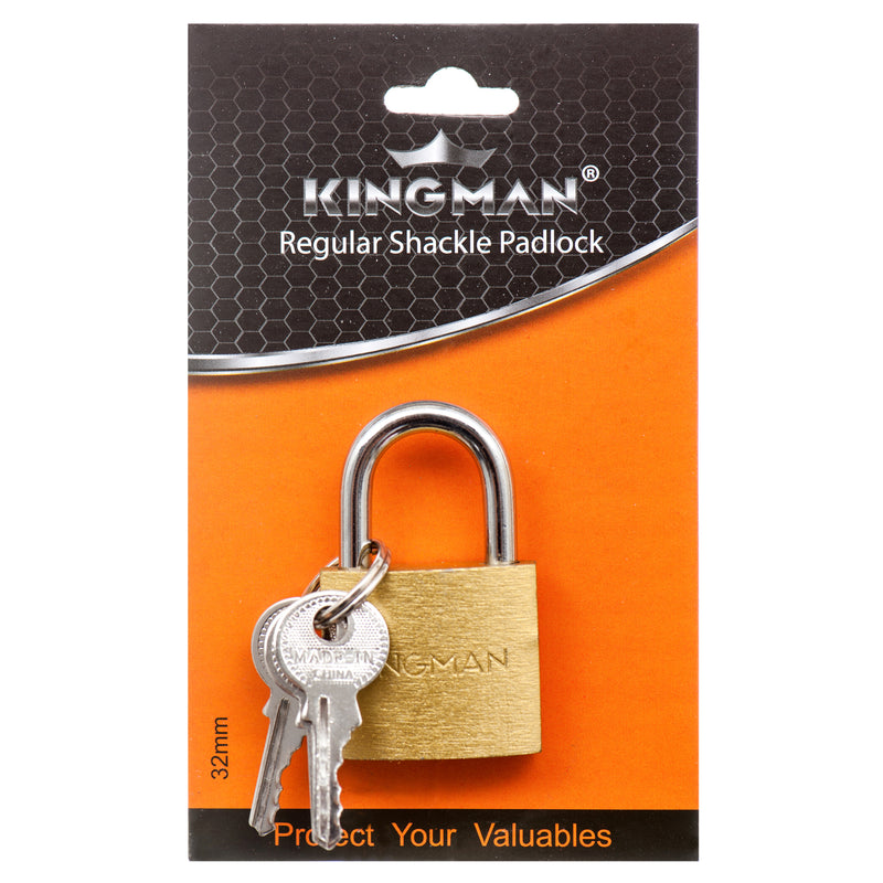 Kingman Brass Padlock 32Mm W/ Iron Core (12 Pack)