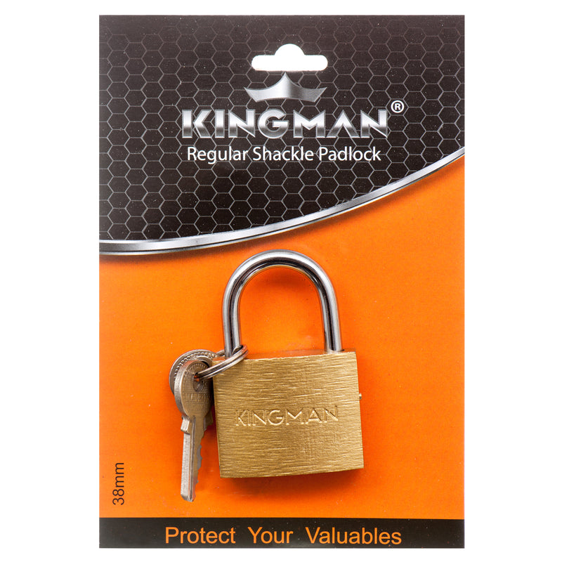 Kingman Brass Padlock 38Mm W/ Iron Core (12 Pack)