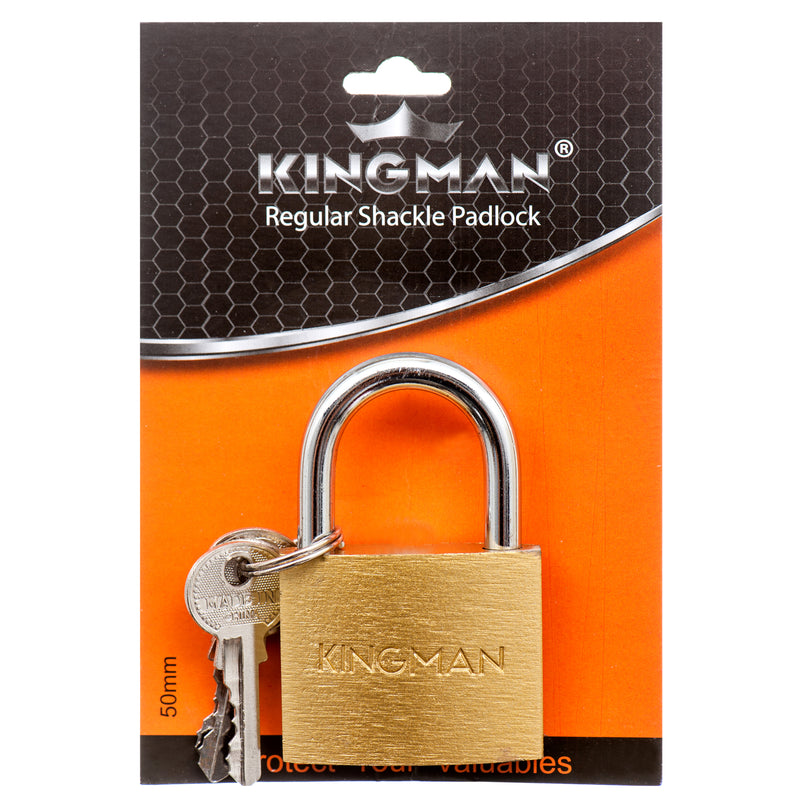 Kingman Brass Padlock 50Mm W/ Iron Core (12 Pack)
