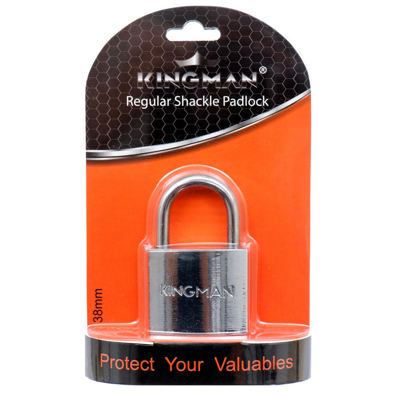 Kingman Steel Padlock 38Mm W/ Iron Core (12 Pack)