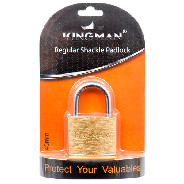 Kingman Brass Padlock 40Mm W/ Copper Core (12 Pack)