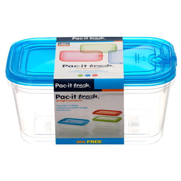 Plastic Container Rect 1.8L 2Pc Set 3 Asst Clr #75061P (36 Pack)