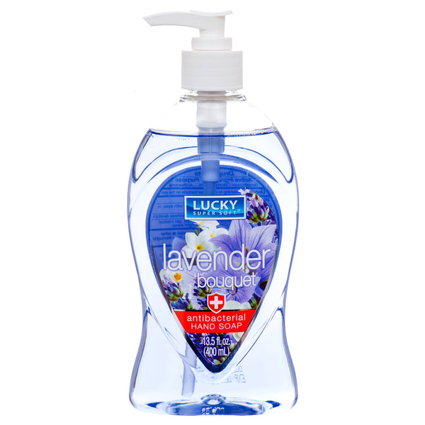 Lucky Antibacterial Hand Soap, Lavender Bouquet, 13.5 oz (12 Pack)